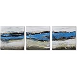 Bild abstrakt mit Goldeffekt modern Malerei Kunst Original Acryl Gemälde ca. 100x30 cm