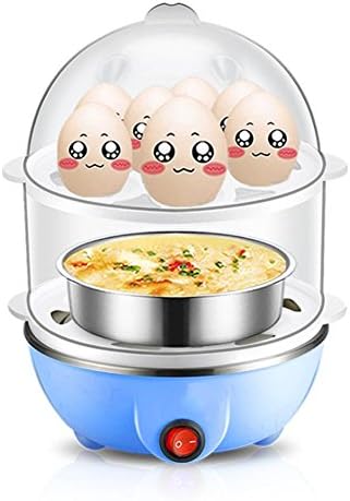 Egg Cooker Stainless Steel 1 - 7 Eggs 350 Watts, Automatic Shutoff and Water Level Indicator, White, Multifunctional Electric Egg Boiler , Blue