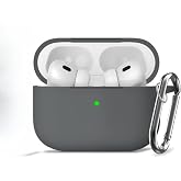 Soft Yumuşak Lansman Esnek Silikon Airpods Pro 3 ile uyumlu İ&ccedil;i Kadife Kulaklık Kılıfı ve Karabina Anahtarlık (Gri, Airpods P