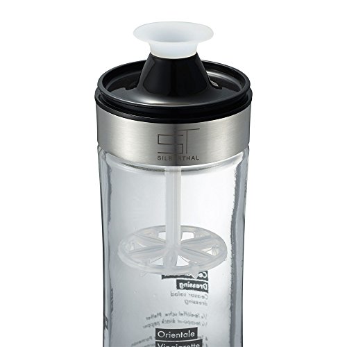 SILBERTHAL Dressingshaker | Dressingmixer | Dressingbehälter Shaker für Salatdressing | Spühlmaschinenfeste Glasflasche mit 500 ml Füllmenge - 4