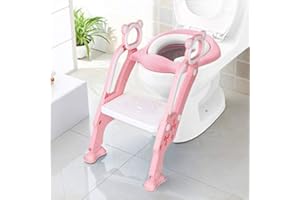 KEPLIN Réducteur Toilette Enfant avec Marche-Adaptateur de WC Portable, Réducteurs de Toilettes avec Marches Durables, Grands, Antidérapants,Rebord Souple, Adapté aux Toilettes en Forme de V, U, O