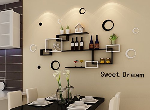 AI XIN SHOP Mensole da parete galleggiante a parete Lattice Living Room TV Backdrop Cabinet