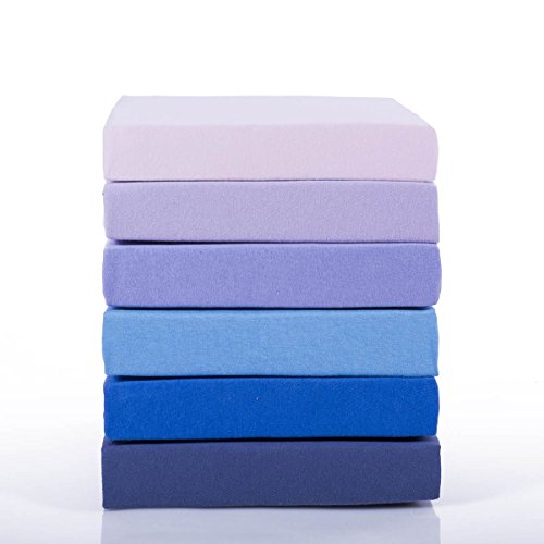 Classic Kinder Jersey Spannbettlaken 2er Sparset – 100% Baumwolle Spannbetttuch nach Ökotex 100, Frost Grau 60×120 – 70×140 cm, Komfort Qualität in 38 Farben & 10 Größen - 2