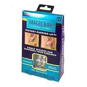 AUXA Magic Bax Earring Lifters Ear Back Lobe Lifts Heavy Back Lobe Backing Bax- 2 pairs (Magic Bax)