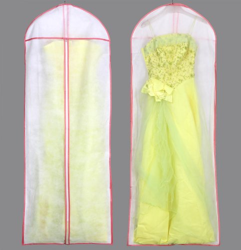 HIMRY® Atmungsaktiver Kleidersack Schutzhülle für Kleider / Abendkleider / Anzüge / Mäntel - ca. 154 cm - Reissverschluss , Pink, KXB-106 Pink