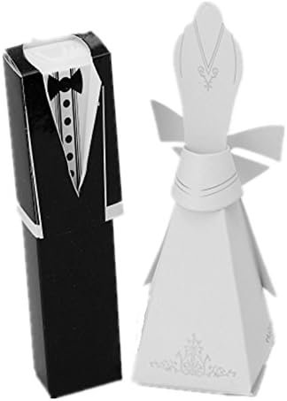 FormVan Bride and Groom Wedding Gift Paper Boxes, Pack of 100 pairs of Bride and Groom
