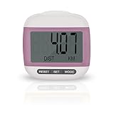 Incutex Schrittzähler Kalorienmesser, Pedometer mit LCD Display, Stepcounter, Schrittmesser in pink
