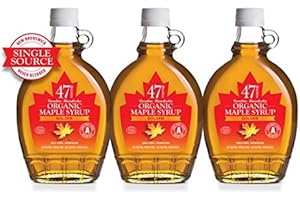 47° North Canadian Organic Maple Syrup, Single Source, Grade A, Golden 250g (3 Bottles)