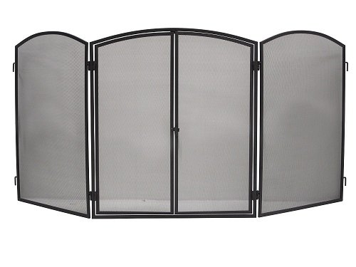 Fire Stove Guard Screen H32" Firescreen with Front Door Crannog Fireguard ©