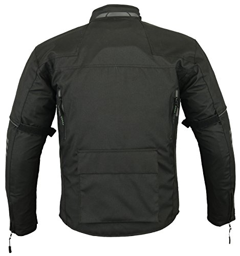 Mens RIDEX CJ1 Moto motocicleta chaqueta protección impermeable Negro negro Talla:small