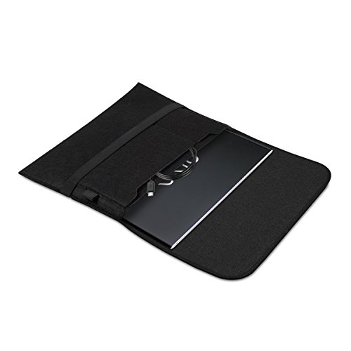 kwmobile Laptoptasche Filz Sleeve für Sony Vaio Pro 13 – Notebook Tasche Schutzhülle Laptop Case Hülle in Schwarz mit Innentaschen - 3