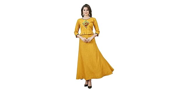 printed cotton rayon blend anarkali gown