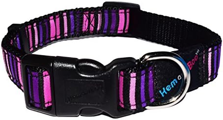 H&amp;B Princess Stripe Dog Collar, Choose Size, (Large Collar)