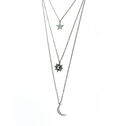 Trendsme Fashion Antique Silver Three Layers Star Crescent Moon