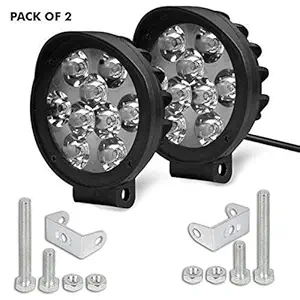 Protaper 9 LED Fog Light for bike car and SUV 9 LED DRIVING LAMP with high beam strong metal clamp.|PACK OF 2 WHITE LED| |9 led cap type fog lamp| .(2pc)