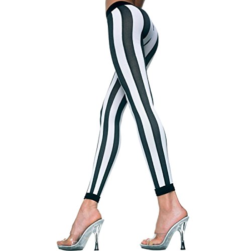 Preisvergleich Produktbild Vertikal gestreifte Leggings - Schwarz / Weiß
