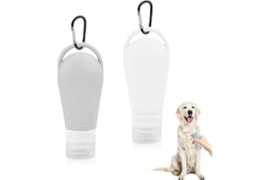 IKOPFLN Tubo de Comida para Perros, 2 Tubos de Silicona con Pinza Extensible para Rellenar, Tubos Reutilizables de 90 ml para premios y Entrenamiento canino