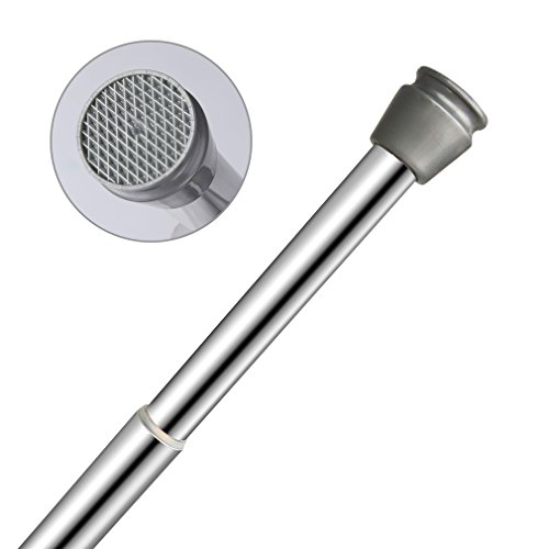AuraLum® 140-250cm Verstellbare Duschvorhangstange Spannstange aus Aluminium Silber Teleskop Duschstange Teleskopstange Dusche Stange ohne Bohren (Durchmesser: ca. 2,2cm) - 3