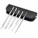 LuckyFine 5Pcs Multipurpose Blackhead Whitehead Acne Comedone Extractor Reamover Stainless Steel Facial Tool Set Kit