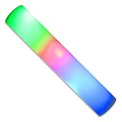 S/O® 12er Pack LED Partystick 23cm Styropor 3 Funktion Party Stab Schaumstoff Party Stick incl. Batterien leuchten wie Knicklichter Glow Sticks - 2