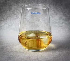 Syanka Sturdy Glass Whiskey Glasses Set of 6, Clear, 360 ml