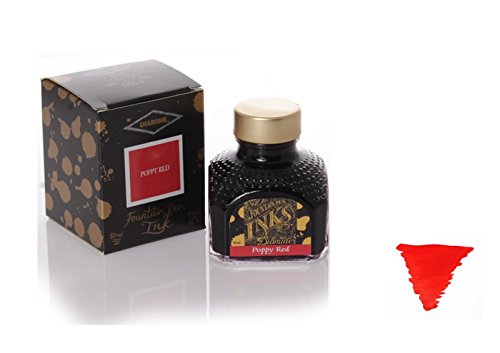 Diamine - Tinta para estilográfia, Poppy Red 80ml