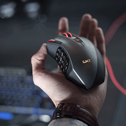 Trust GXT 166 - Rat  n Gaming laser para juegos MMO  18 botones programables  peso regulable  USB   color negro