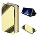 Produktbild Cestor Überzug Leder Handyhülle für Samsung Galaxy S10 5G,Gold Kristall Klar Spiegel Flip Falten Handytasche Ultra Dünn Galvanisieren Harte PC Stand Schutzhülle für Samsung Galaxy S10 5G