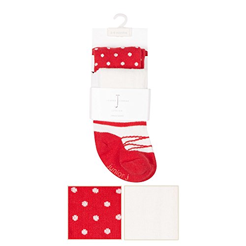 Pack Of Two Designer Babies Red Spot And Ballet Tights 0-3 Months