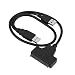 Produktbild LouiseEvel215 USB 2.0-Stecker auf SATA 7 + 15P 22-Pin-Kabeladapter für 2,5-Zoll-SSD- / Festplattenlaufwerk-Übertragungsraten bis zu 480 Mbps