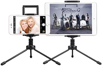 2 in 1 Aluminum Phone Tripod, HKSD Flexible Mount Adapter Adjustable Universal Tablet Clamp Holder Fits iPad Air/Mini, MS Surface More for Monopod/Selfie Stick/Tripod Stand for iPhone X 8 8Plus 7 7Plus 6 6S Plus