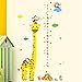 Produktbild XQWZM Cartoon Jungle Animals Monkey Giraffe Children Height Measure Wall Stickers for Kids Room Wall Sticker Home Decoration