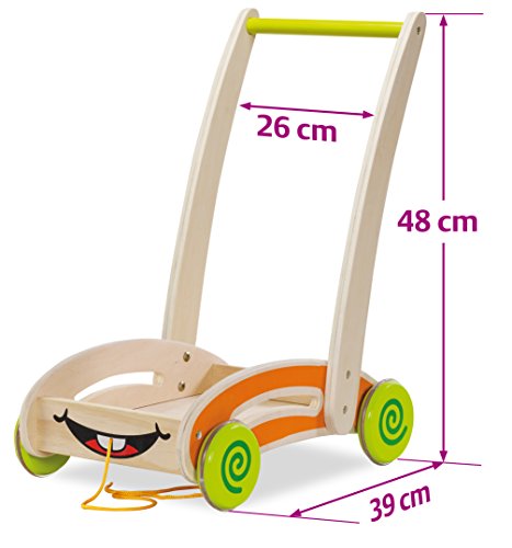Eichhorn 100001833 – Eichhorn, Spiel- und Lauflernwagen – teilmontiert – mit 35 bunten Bausteinen aus Holz – 39x26x48cm - 4