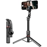 حامل ثلاثي القوائم Coverzone Gimbal Stabilizer Selfie Stick &ndash; 2&rsquo;si 1 في 1 جهاز تحكم عن بعد لاسلكي يعمل بالبلوتوث، ارتفاع قابل للتعديل 700 مم