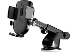 KANGKAI Universal Car Phone Mount,Upgraded Handsfree Stand, Phone Holder for Car Dashboard Windshield Vent Long Arm Strong Suction Black