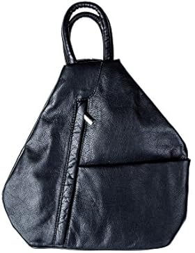 SIBASTONE Therixx City-Rucksack aus hochwertigem genarbten Leder, Farbe:Schwarz;Material:Glattleder