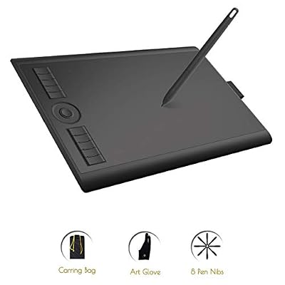 GAOMON M10K 2018Version--Tablette Graphique 10 x 6.25 Pouces avec Stylet Passif et 8192 Niveaux de Pression