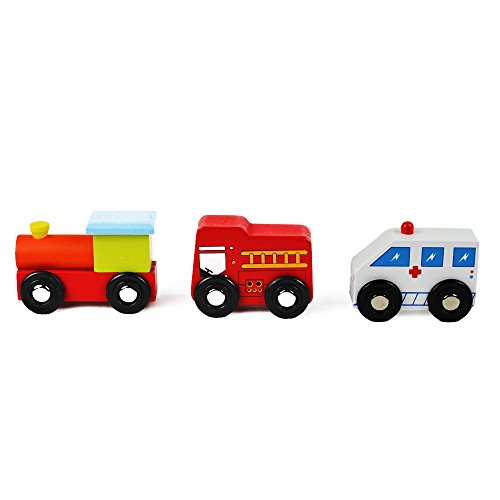 Wooden Toys Cars Bus Engine Emergency Vehicles Educational Toy for Early Learning for Toddlers by NimNik