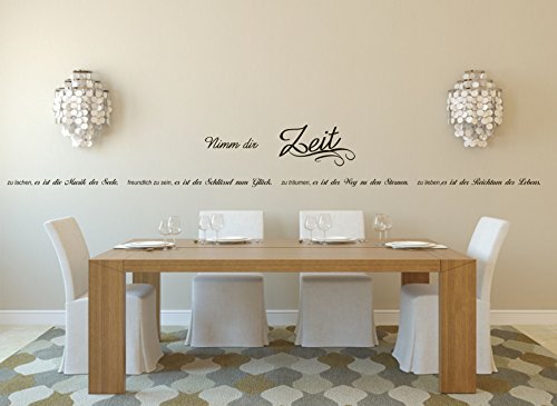 greenluup® Wandtattoo „Nimm dir Zeit“, Spruch in Braun Wandsticker Wohnzimmer Küche Schlafzimmer Jugendzimmer Gästezimmer Bad - 3