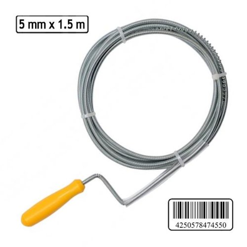 Rohrreinigungswelle Rohrreinigungsspirale Abflussreiniger Spirale 5 mm x 1.5 m