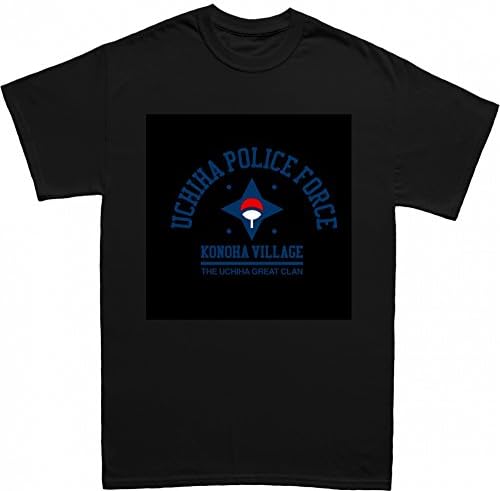 New Shirts uchiha-police-force Mens T Shirt - Black - Large