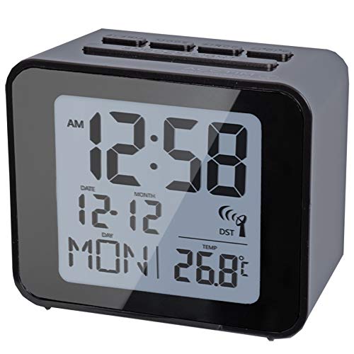 Acctim 71893 Cole Radio Controlled Alarm Clock in Black Amazon.co.uk