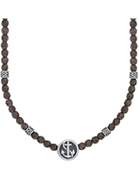 s.Oliver Herren-Collier Anker Edelstahl mattiert Hämatit braun 55 cm - 2018705