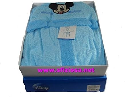 PLANETEX Disney Mickey Mouse Bathrobe Baby Sky Blue Sport Size 8/9 Years