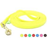 [Gesponsert]3m gelbe Hundeleine, kleine Hunde & Welpen | Biothane | geprüft 100kg | Handschlaufe | vernäht, Messingkarabinerchen