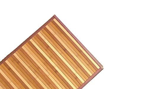 EGLEMTEK Top Shop Tapis en Bambou degradè avec Dessous antidérapant Orange 50 x 100 cm