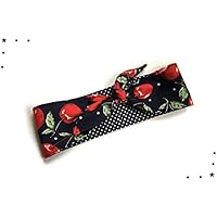 Rockabilly Haarband Kirschen dunkelblau