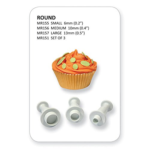 PME Ausstecher Rund, Kunststoff, weiß, Set of 3 - 3