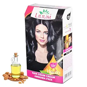 adbeni Lilium Herbal Haico Ammonia-Free Professional Natural Black Hair Color Cream