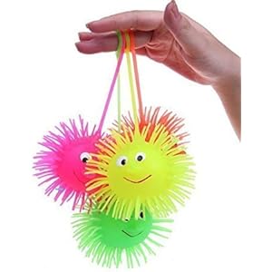 UChic 3PCS glühender Kugel-Kugel-glühender Igel-Elastizität-Haar-Haar-Kugel-Entlüftungs-Spielzeug-Ball-Kind-Spielwaren Lustiges Baby-Spielwaren für Kindergeschenk an der Farbe nach dem Zufall